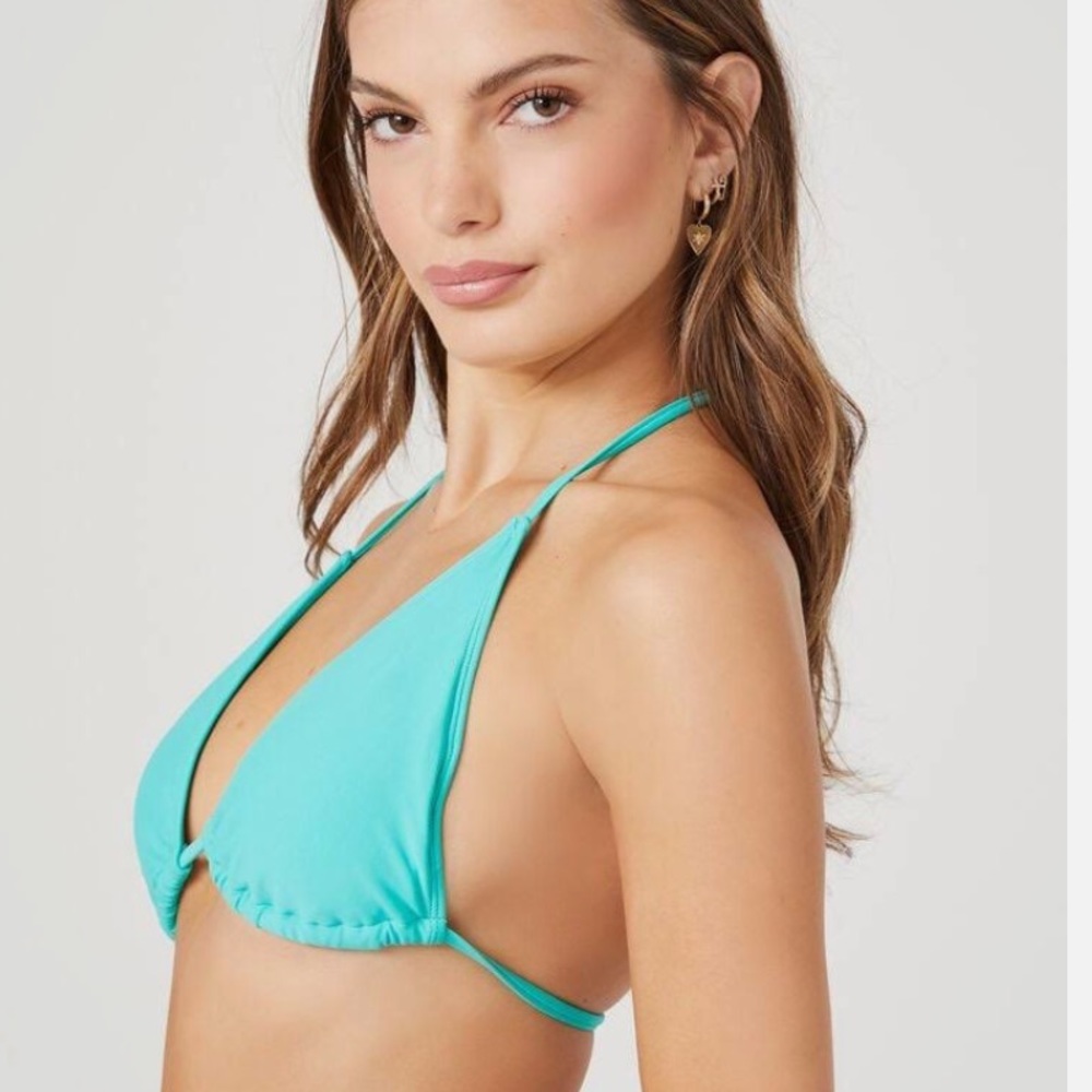 New Shade & Shore string bikini top size XL teal